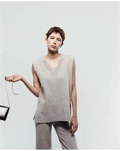 Жилет с V-образным вырезом, бежевый Сфера