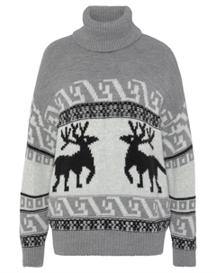 Свитер Rollkragen, цвет grau-schwarz-creme Vivance