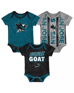 Комплект из 3 боди San Jose Sharks Loyal Buddies для новорожденных Outerstuff