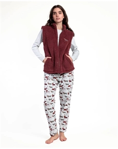 Женский короткий халат из теплой ткани коричневого цвета Admas