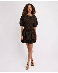 Женское платье А-силуэта из эластичного жаккарда с рукавами-фонариками Kensie