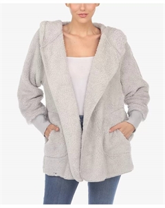 Женская утепленная куртка с капюшоном и карманами, серый White mark