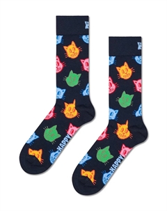 Носки с кошками, темно-синий Happy socks