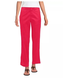 Женские чинос-брюки Mid Rise Classic Straight Leg с укороченным штанином, розовый Lands' end