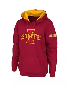 Женский пуловер с капюшоном и большим логотипом Cardinal Iowa State Cyclones Stadium athletic