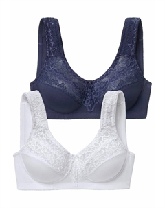 Бюстгальтер на косточках, цвет blau+weiß Petite fleur