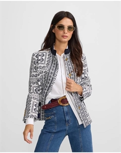 Женский жаккардовый пиджак с узорами, темно-синий Silbon