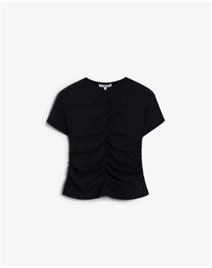 Женская футболка с короткими рукавами и сборкой, черный Scalpers