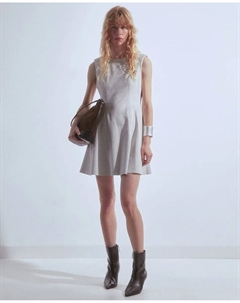 Короткое платье из замши, серый Сфера