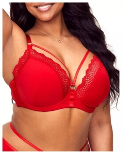 Marca Женский бюстгальтер с глубоким вырезом и контуром больших размеров, красный Adore me
