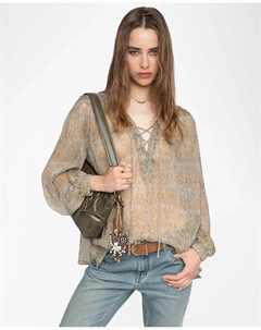 Женская блузка Tamela с длинными рукавами из вискозы, светло-голубой Zadig&voltaire