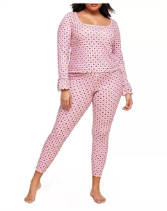 Женская пижама Audra больших размеров: топ и леггинсы с длинными рукавами, розовый Adore me