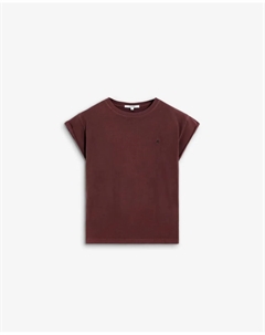 Женская базовая футболка с короткими рукавами из хлопка, бордовый Scalpers