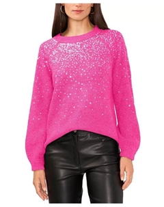 Женский свитер с рукавами реглан, расшитый пайетками, розовый Vince camuto