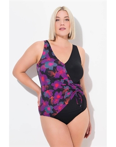 Женский купальник с цветочным принтом, мягкими чашечками, с запахом, из переработанного материала. Ulla popken