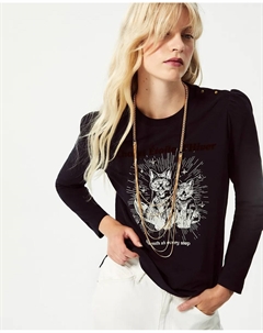 Футболка с блестящим принтом, темно-синий Сфера