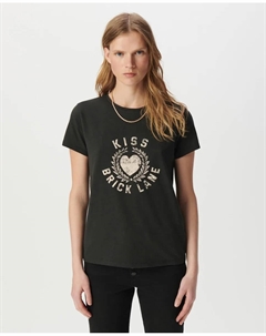 Футболка для женщин с коротким рукавом и круглым вырезом, темно-серый Ikks