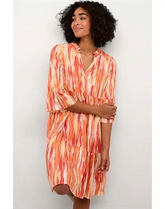 Платье до колена Kleid, цвет Orange/Rot/Weiß Kaffe