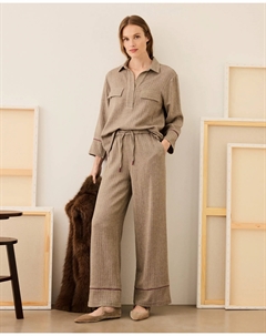 Женские брюки с рисунком «елочка», песочный Stella rittwagen