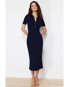 Платье до колена Strickkleid, темно-синий Trendyol