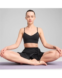 Женский спортивный бюстгальтер средней интенсивности с влагоотводящим эффектом Move Cloudspun, черный Puma