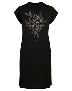 Короткое платье T-Shirt Kleid Rose beige blau, черный F4nt4stic