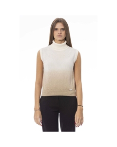 Белая шерстяная кофточка без рукавов, белый Baldinini trend