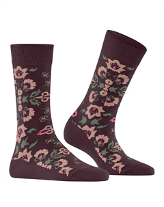 Женские носки с цветочным рисунком, бордовый Burlington