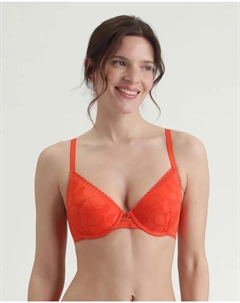 Бюстгальтер на косточках из кружева, оранжевый Dim
