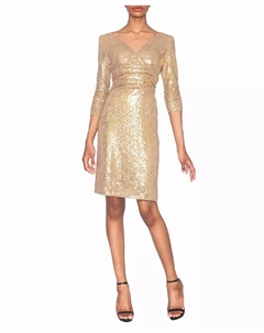 Женское платье с пайетками и сюрплисом White tie by shani