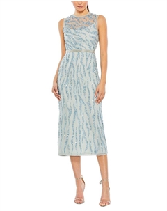 Платье с отделкой, синий Mac duggal