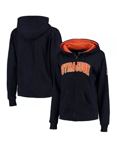 Женская темно-синяя толстовка с капюшоном Syracuse Orange с арочным названием и застежкой-молнией Colosseum