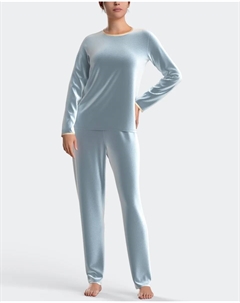 Женская длинная пижама из бархата, светло-голубой Impetus