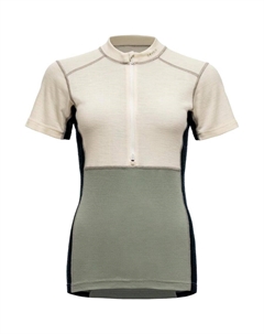 Функциональная рубашка Lauparen Merino 190 Zip Tee Wmn raw white-fog-ink Devold