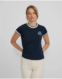 Женская футболка в стиле varsity, темно-синий Silbon