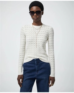 Джемпер ажурной вязки, светло-бежевый Сфера