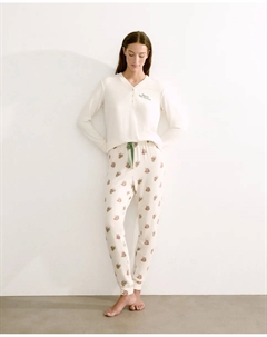 Женская пижама из вискозного материала с принтом, белый Enfasis