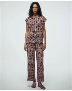 Штанишки с рисунком и складками, бордовый Сфера