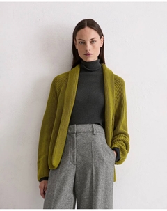 Женский кардиган обычного кроя из органического хлопка плотной вязки, зеленый Marc o'polo