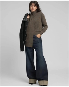 Женский свитер с длинным рукавом и воротником-шарфом, темно-коричневый Replay