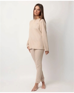 Женская пижама с длинными штанинами из вязаного трикотажа, песочный Admas