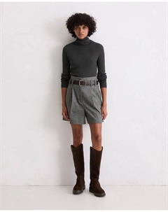 Женский облегающий свитер с высоким воротом из экологичного хлопка, темно-серый Marc o'polo