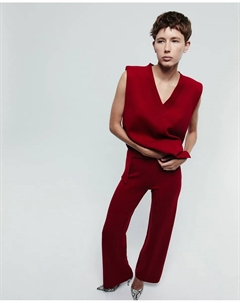 Широкие длинные брюки, бордовый Сфера