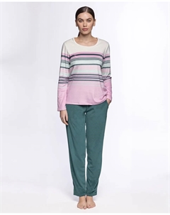 Женская длинная бархатная пижама, зеленый Punto blanco