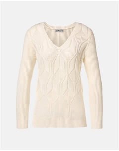 Женский свитер с длинным рукавом однотонный, бежевый Zermatt