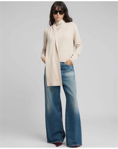 Женский свитер с длинным рукавом и воротником-шарфом, светло-бежевый Replay