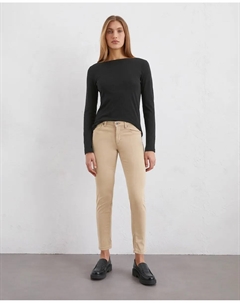 Женские брюки модели Lulea slim из смеси лиоцелла и хлопка, бежевый Marc o'polo