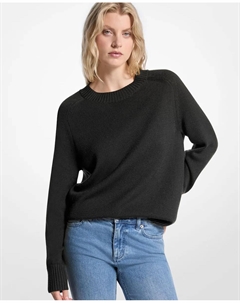 Женский шерстяной свитер с круглым вырезом, черный Michael michael kors