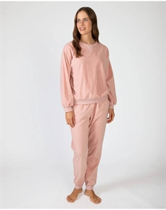 Женская длинная пижама из бархатной ткани, пастельно-розовый Massana
