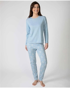 Женская длинная пижама из жаккардовой ткани, светло-голубой Massana